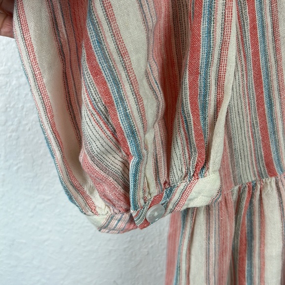 Nwot Tommy Hilfiger striped linen tiered button oversized dress XS - Picture 5 of 8